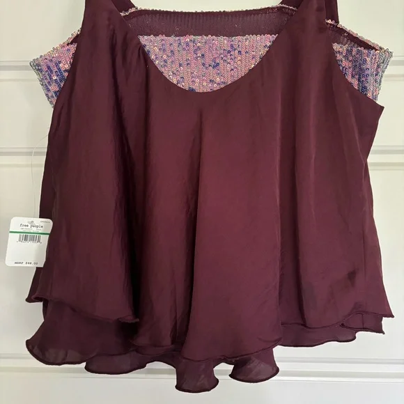 • NWT! [Free People] Sequined Layering Cami • - Picture 8 of 12